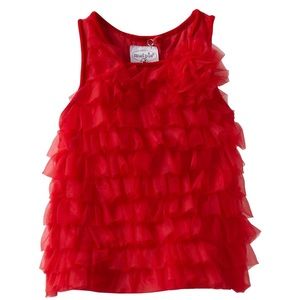 Mud Pie Baby Girls' Red Chifffon Tiered Party Dress